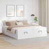 vidaXL Struttura Letto Pouf con Materassi Bianco 200x200 cm Similpelle