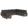 vidaXL Set Divano da Giardino 10 pz Grigio e Grigio Scuro polyrattan