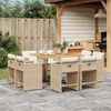 vidaXL Set da Pranzo da Giardino 9 pz con Cuscini Beige in Polyrattan