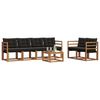vidaXL Set di divani da esterno con cuscino 7 pcs Naturale e Nero