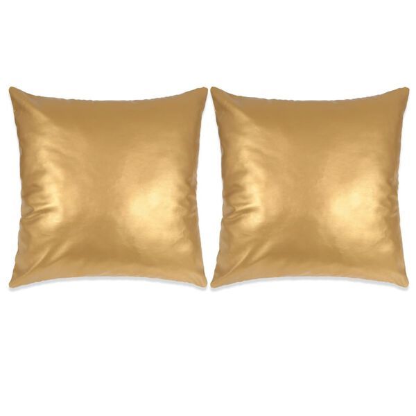 vidaXL Set di Cuscini 2 pz in Pelle PU 45x45 cm Oro