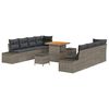 vidaXL Set Divano da Giardino 11 pz Grigio polyrattan