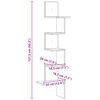 vidaXL Scaffale Angolare a Muro Rovere Fumo 32x32x127,5 cm Truciolato