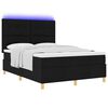 vidaXL Letto a Sorgente LED con materasso Nero 140 x 200 cm Tessuto
