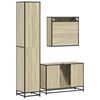 vidaXL Set Mobili da Bagno 3 pz Rovere Sonoma in Legno Multistrato