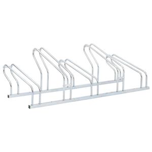 vidaXL Supporto per 5 Bici da Pavimento Autoportante Acciaio Zincato