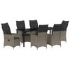 vidaXL Set da Pranzo per Giardino con cuscino 7 pcs Grigio polyrattan