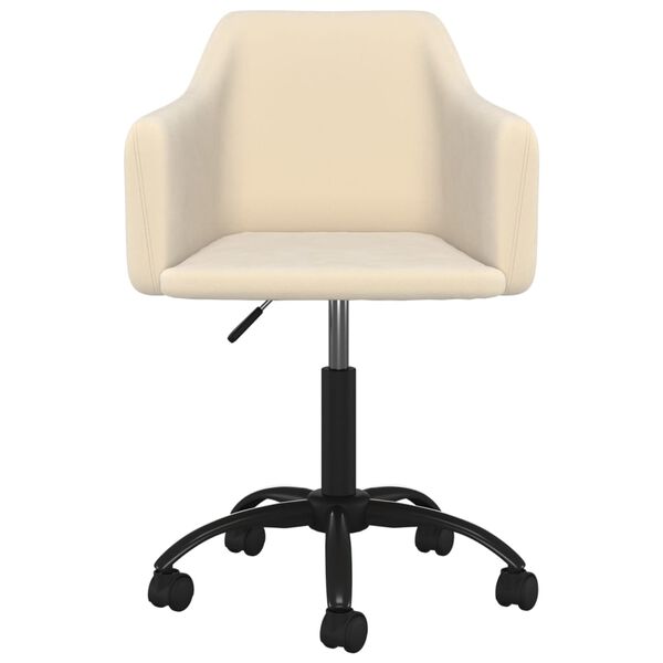 vidaXL Sedia da Pranzo Girevole Crema in Velluto