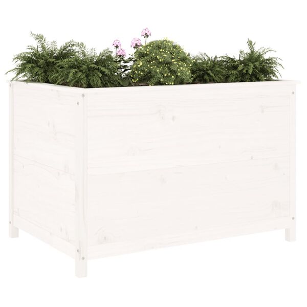 vidaXL Fioriera Rialzata Giardino Bianca 119,5x82,5x78cm Massello Pino