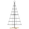 vidaXL Albero a Cono di Natale con supporto Nero 180,5 cm Acciaio