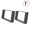 vidaXL Gambe per Tavolino da Caff&egrave; a Forma di U 2 pz Antracite 70x(30-31) cm Acciaio