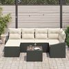 vidaXL Set Divano da Giardino 7 pcs Nero Poly Rattan