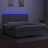 vidaXL Letto a Molle Materasso e LED Grigio Chiaro 200x200 cm Tessuto