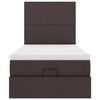 vidaXL Pouf Letto con Materasso e LED Marrone Scuro 90x200 cm Tessuto