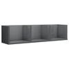 vidaXL Scaffale Porta CD a Parete Grigio Lucido 75x18x18cm Multistrato