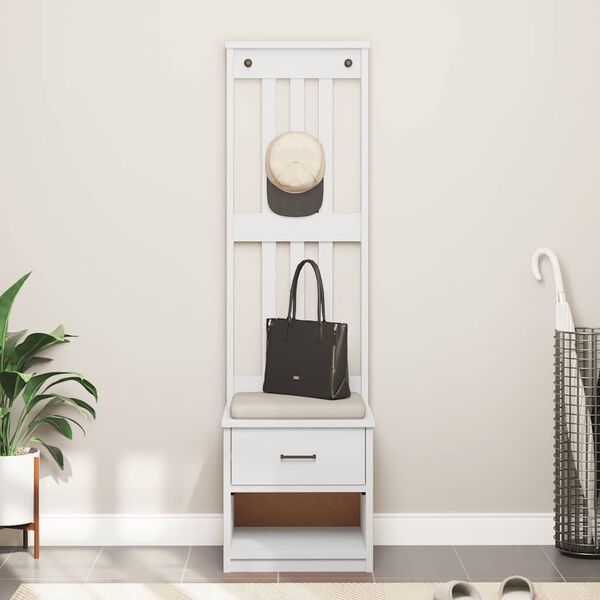 vidaXL Albero da Ingresso SANDNES Bianco 45x40x159,5 cm Legno di Pino