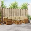 vidaXL Set divani 8 pcs Naturale e Beige Legno di Acacia Massello