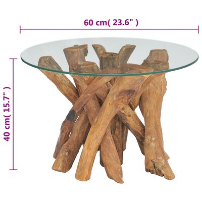vidaXL Tavolino da Salotto in Legname Massello di Teak 60 cm