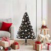 vidaXL Albero di Natale artificiale con luci integrate Nero 120 cm PVC