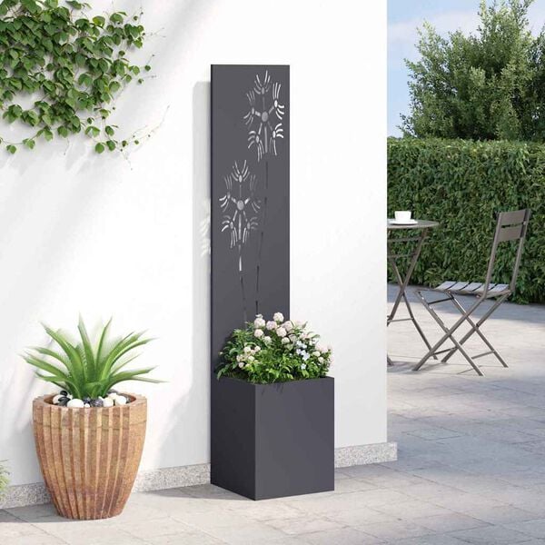 vidaXL Schermo per privacy in giardino Floreale Antracite 32 x 150 cm