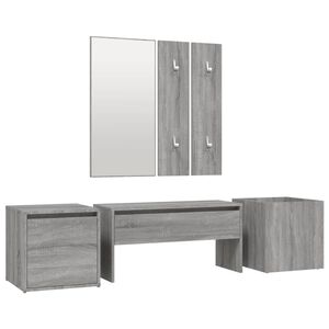 vidaXL Set di Mobili da Corridoio Grigio Sonoma in Legno Multistrato
