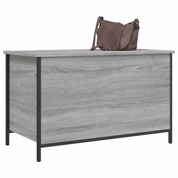 vidaXL Panca Portaoggetti Grigio Sonoma 80x42,5x50cm Legno Multistrato