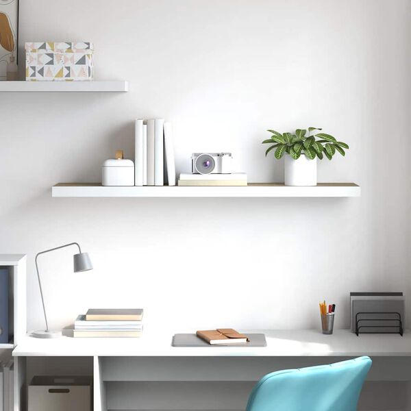 vidaXL Scaffale a Parete Rovere e Bianco 120x23,5x3,8 cm in MDF