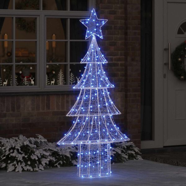 vidaXL Albero di Natale con 240 LED Blu 180 cm Acrilico