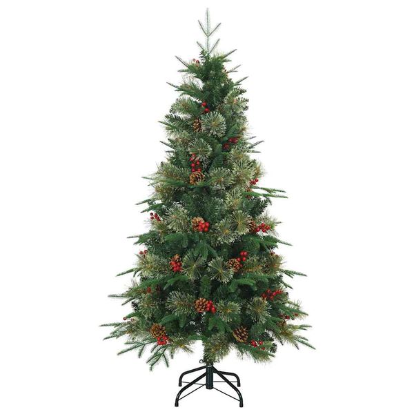 vidaXL Albero di Natale Artificiale con Rami Pieghevoli Verde 120 cm