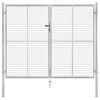 vidaXL Cancello da Giardino in Acciaio Zincato 306x200 cm Argento