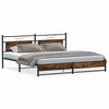 vidaXL Giroletto senza Materaso in Metallo Rovere Fumo 193x201 cm