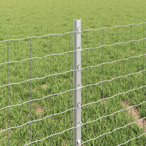 vidaXL Recinzione con Posto Argento 0,4 x 25 m Acciaio