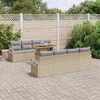 vidaXL Set Divano da Giardino 9 pcs Beige Poly Rattan