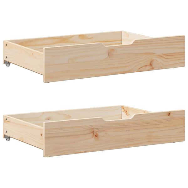 vidaXL Cassettoni da Letto con Ruote 2 pz 85x55x17 cm in Legno di Pino