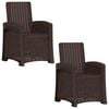 vidaXL Sedia da giardino reclinabile effetto rattan 2 pz Marrone PP