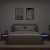 vidaXL Comodini 2 pz con Luci LED Legno Antico 60x35x40 cm