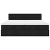 vidaXL Struttura Letto Pouf con Materassi Nero 160x200 cm in Tessuto