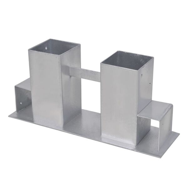 vidaXL Set Supporti per Legna da Ardere 4 pz in Acciaio Argento