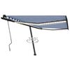 vidaXL Tenda da Sole Retrattile Manuale con LED 450x350 cm Blu Bianco