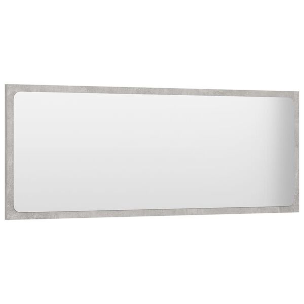 vidaXL Specchio da Bagno Grigio Cemento 100x1,5x37cm Legno Multistrato
