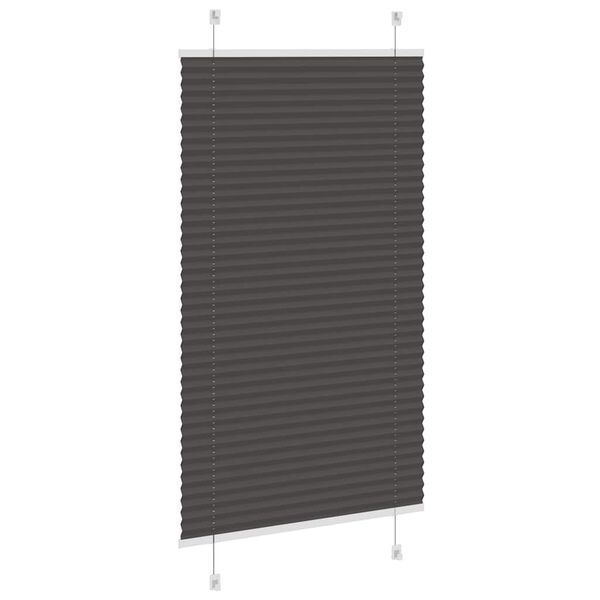 vidaXL Tenda Plissettata Nera 80x150 cm Larghezza Tessuto 79,4 cm