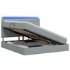 vidaXL Letto con contenitore LED e materasso Grigio Chiaro