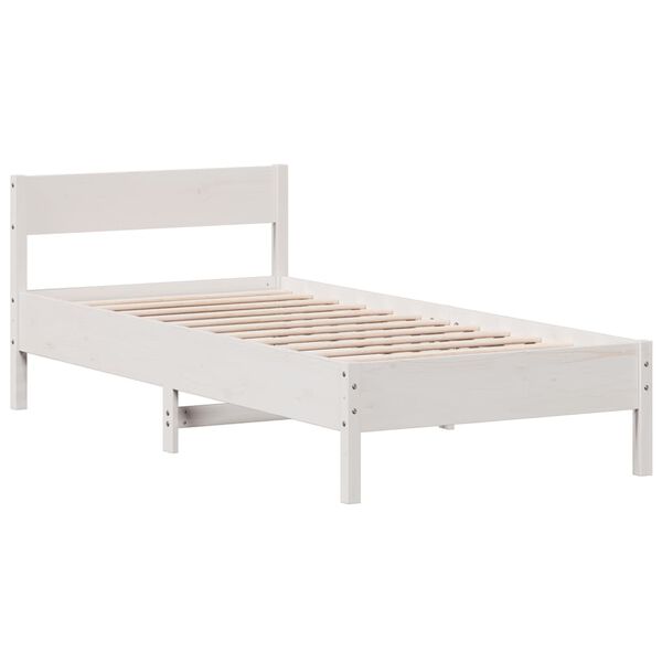 vidaXL Letto senza Materasso Bianco 90x190 cm in Legno Massello Pino