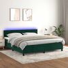 vidaXL Letto a Molle con Materasso e LED Verde Scuro 160x200cm Velluto