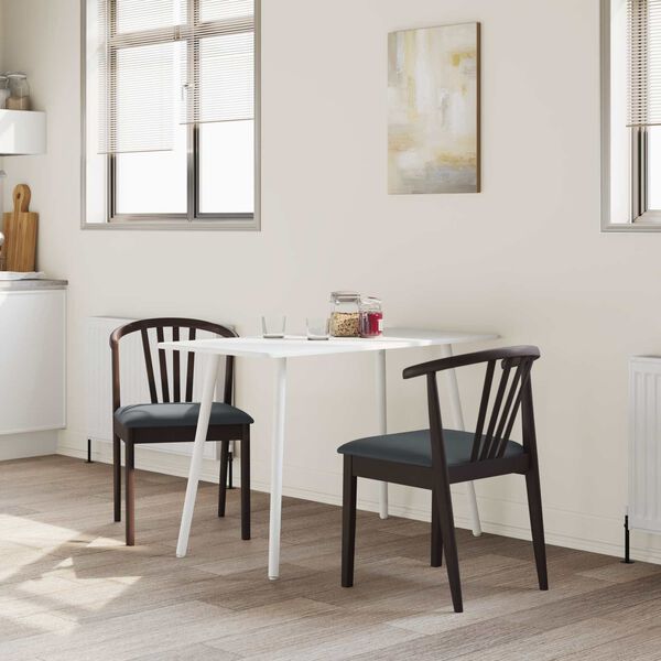 vidaXL Sedia da pranzo 2 pcs Marrone chiaro e nero