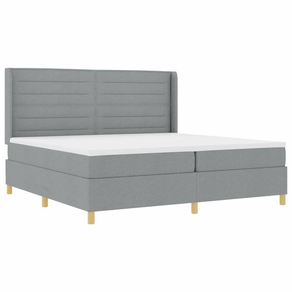 vidaXL Letto a molle con materasso Grigio chiaro 140 x 200 cm Tessuto