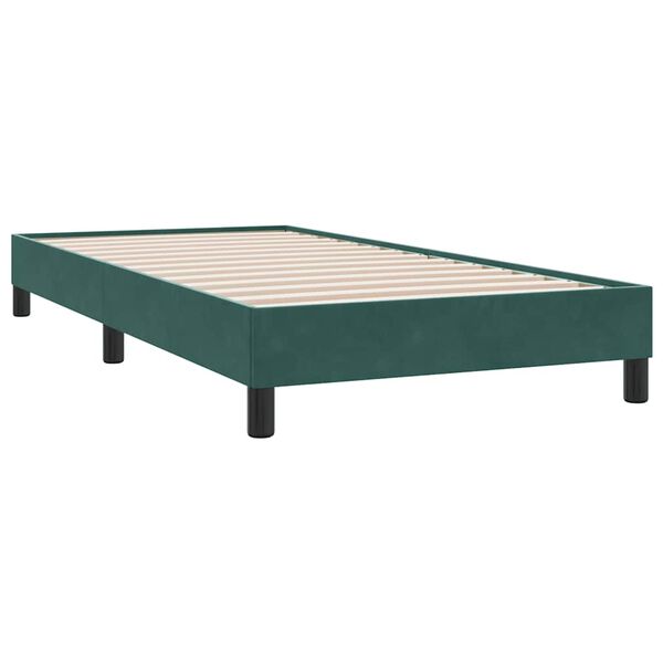 vidaXL Giroletto a Molle senza Materasso Verde Scuro 80x210 cm Velluto