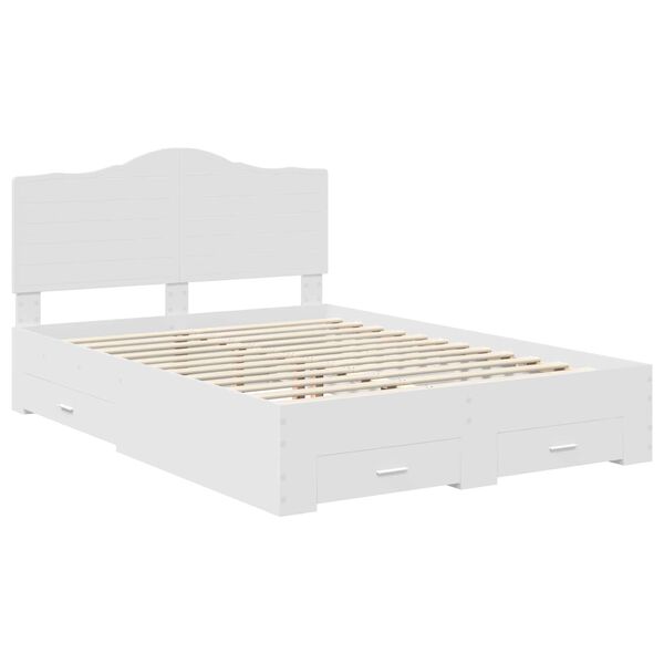 vidaXL Struttura del letto Bianco 140 x 200 cm Legno multistrato