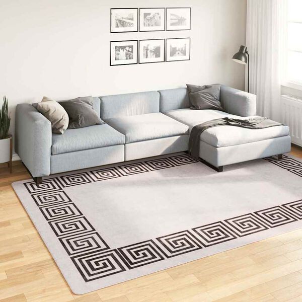 vidaXL Tappeto Lavabile 190x300 cm Beige Chiaro