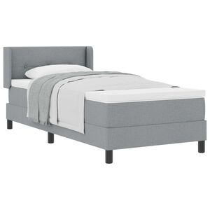 vidaXL Letto a molle con testiera Grigio chiaro 200 x 200 cm Tessuto